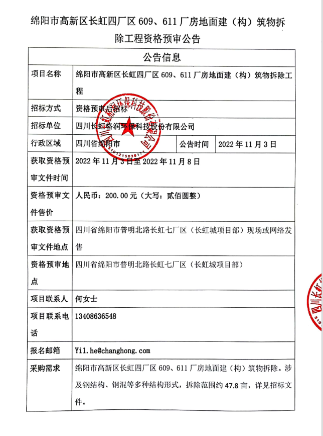 關(guān)于609#、611#廠房拆遷公開招標(biāo)文件